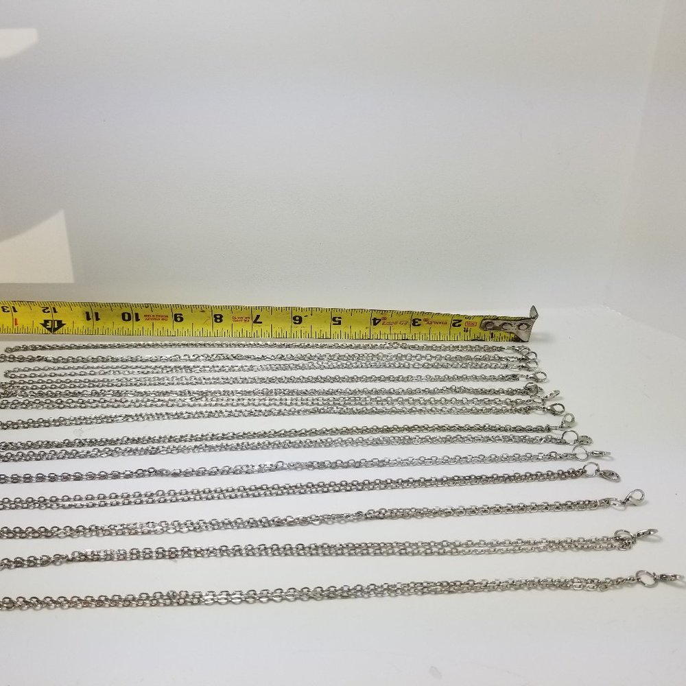 22 Silver Chains 12 To 14" Long You Can Add What You Want To Hang On It